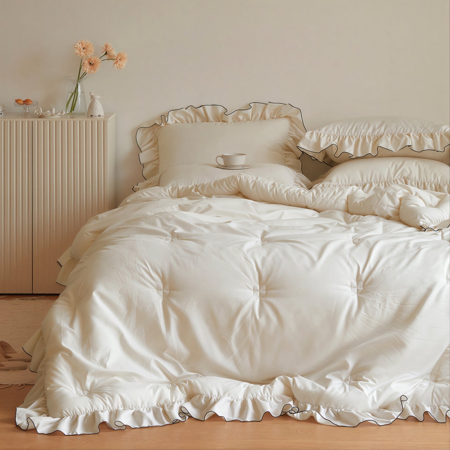 Hotel Style Dust Free Frill Comforter