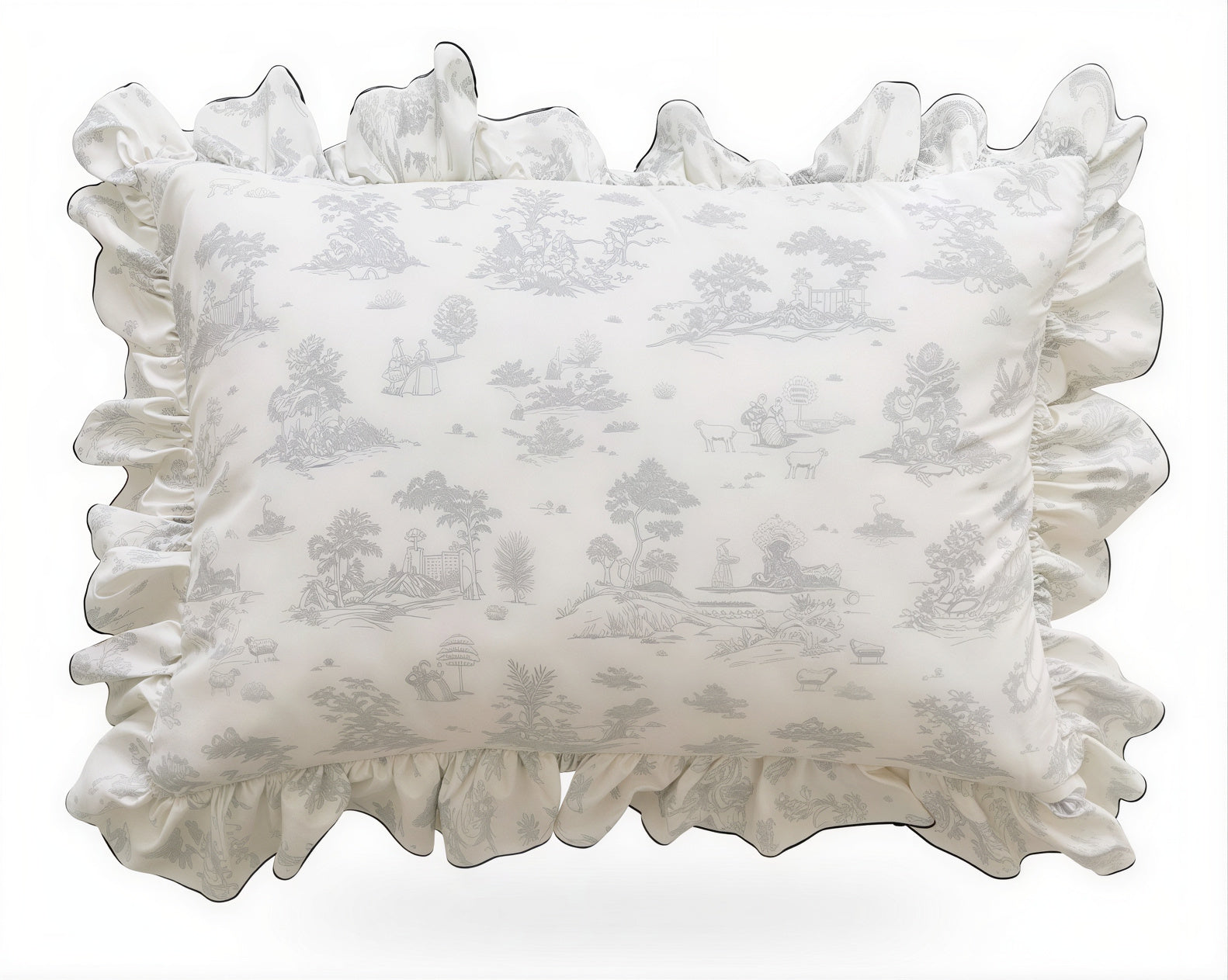 Hotel Style Dust-Free Frill Pillowcase - close up