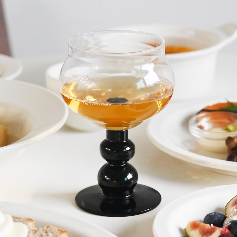 Rove Black Stem Wine Glass