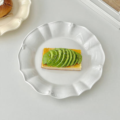 Ruffled Ceramic Dessert Plate