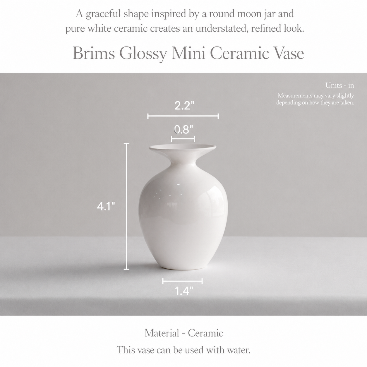 Brims Glossy Mini Ceramic Vase