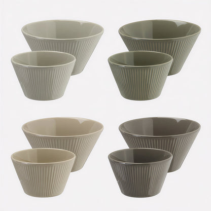 Lining Rice Bowl & Soup Bowl Set for 4 (8-Piece)
