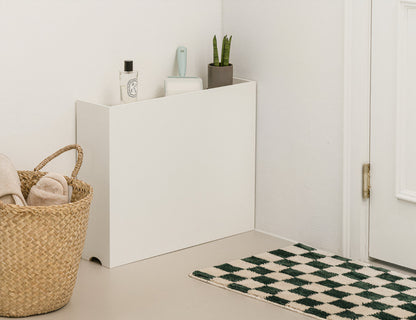 Low Bed Headboard with Concealed Shelf Storage