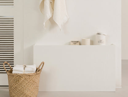 Low Bed Headboard with Concealed Shelf Storage