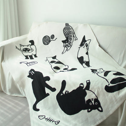 Reversible Cat Knit Blanket