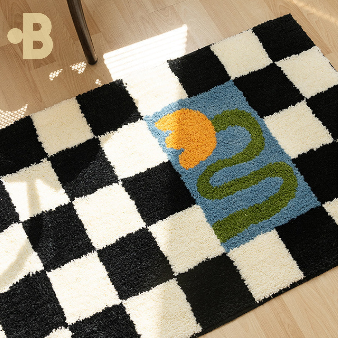 Checker Bloom Accent Rug