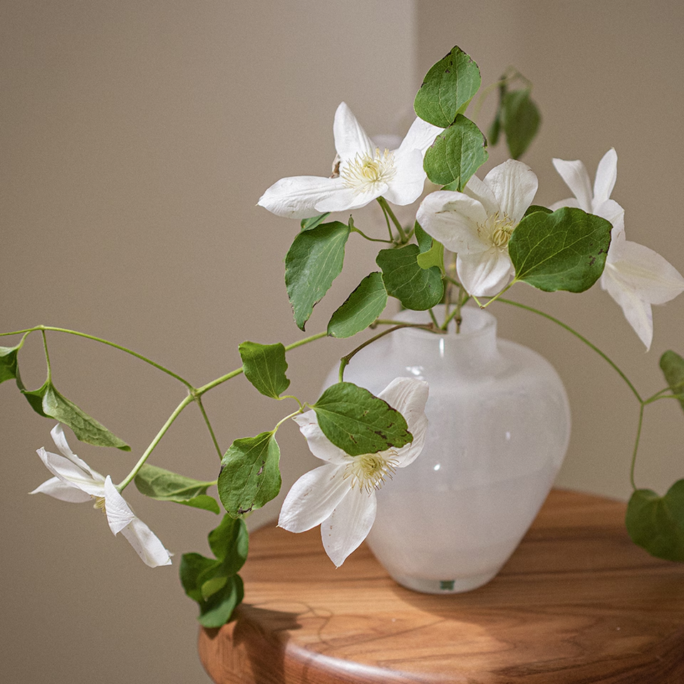 White Claire Glass Vase
