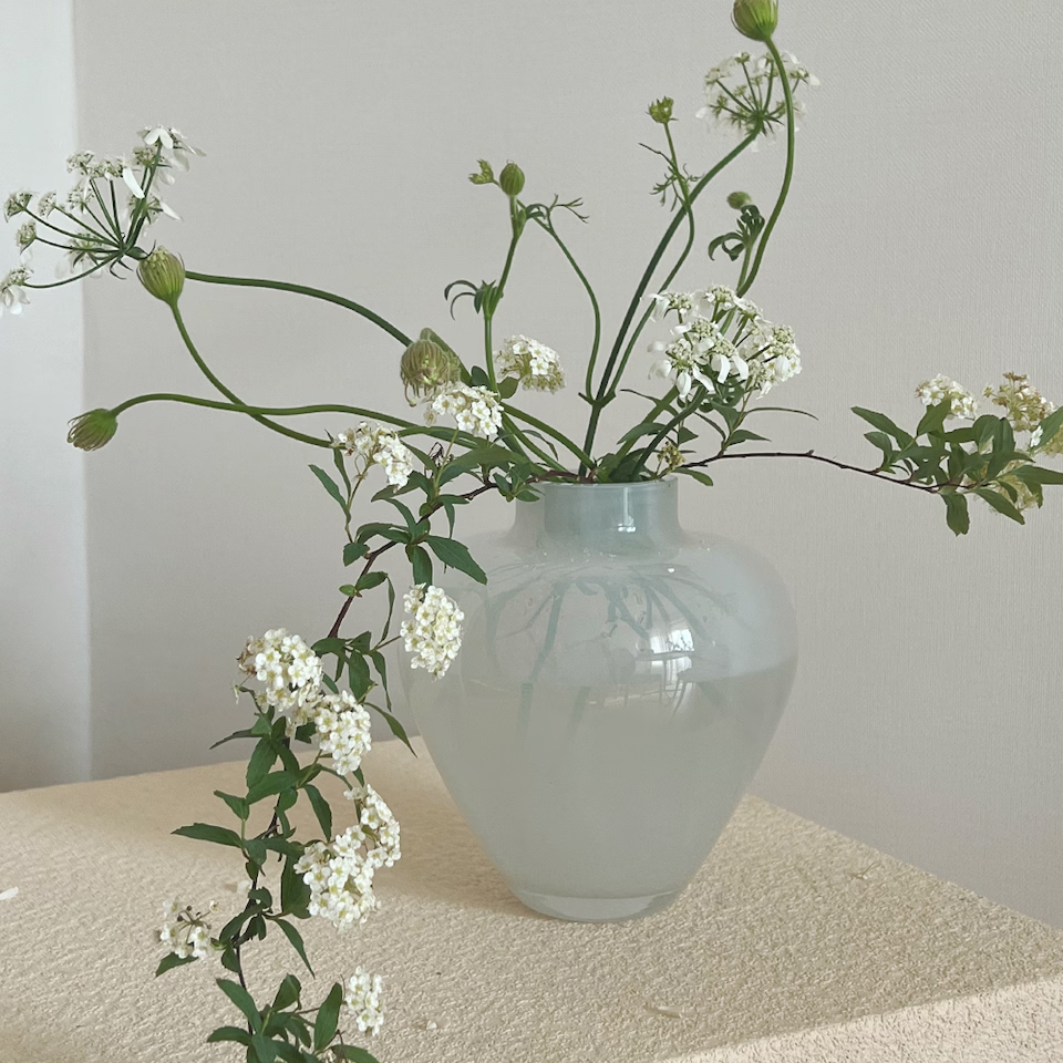 White Claire Glass Vase