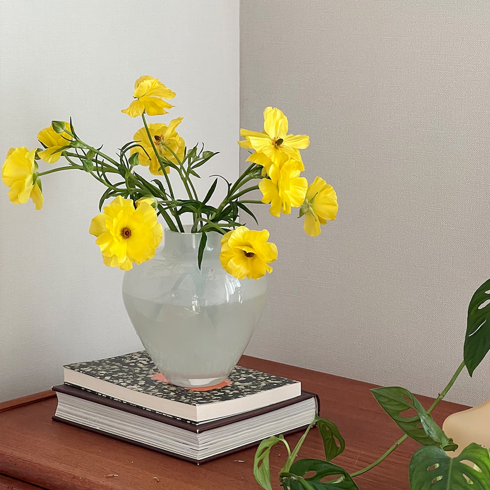 White Claire Glass Vase