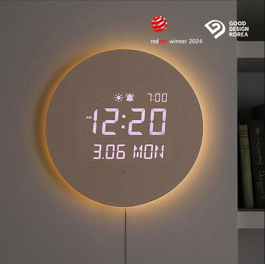 Full Moon LED Clock (with Wooden Stand)