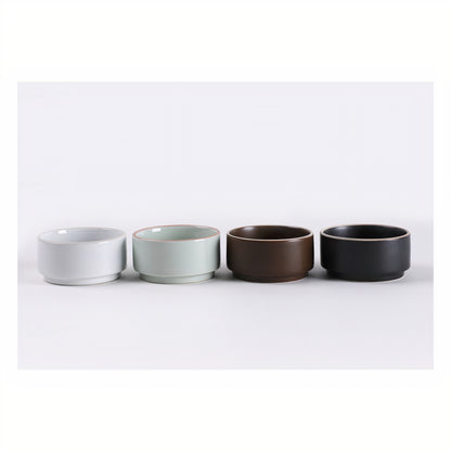 Ceramic Sauce Bowl with Wooden Tray Set