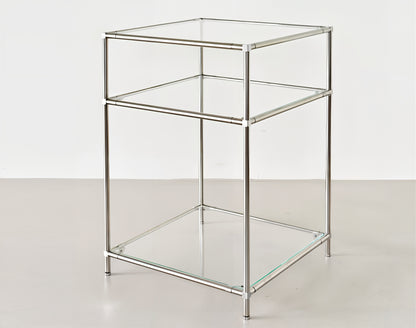 3-Tier Clear Glass Modular Side Table