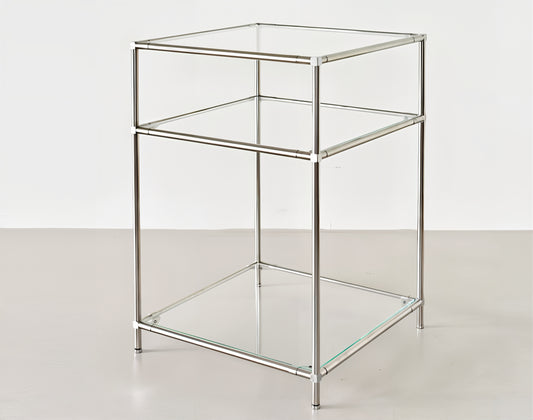 3-Tier Clear Glass Modular Side Table