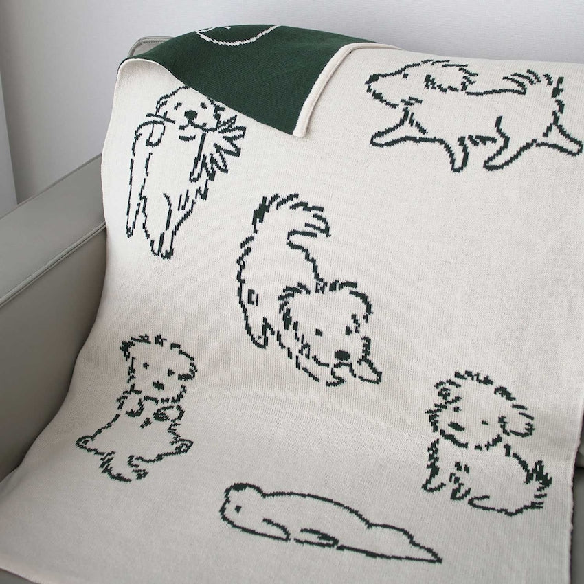 Puppy Reversible Knit Blanket