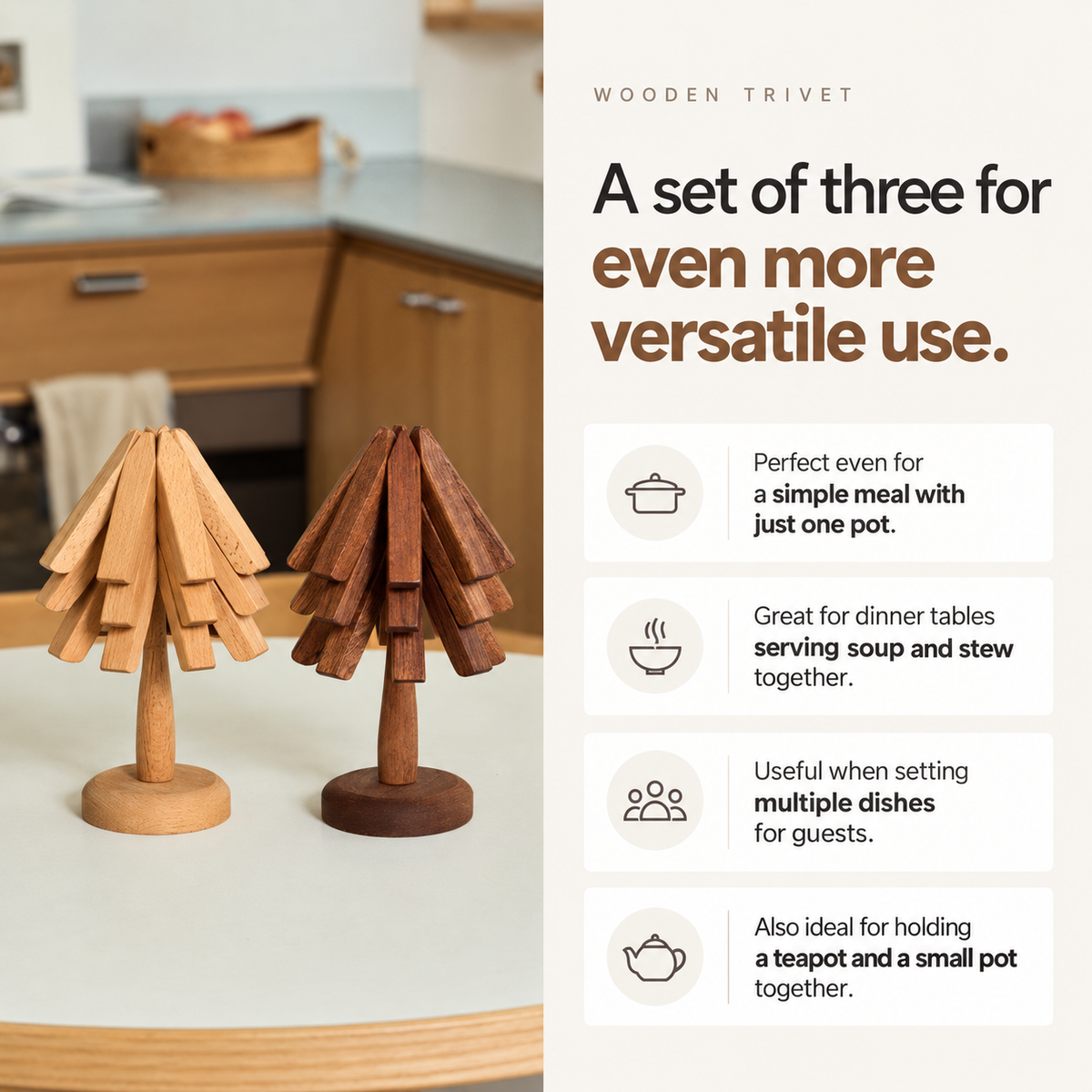 Wooden Tree-Shaped Trivet