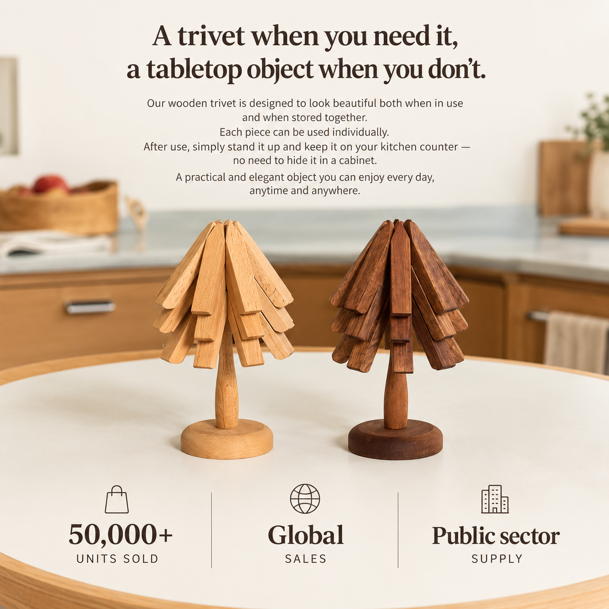 Wooden Tree-Shaped Trivet