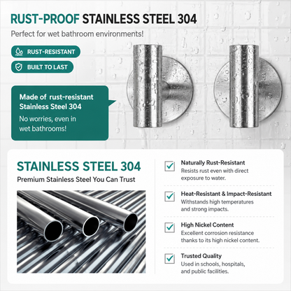 304 Stainless Steel Adhesive T-Shaped Wall Hook