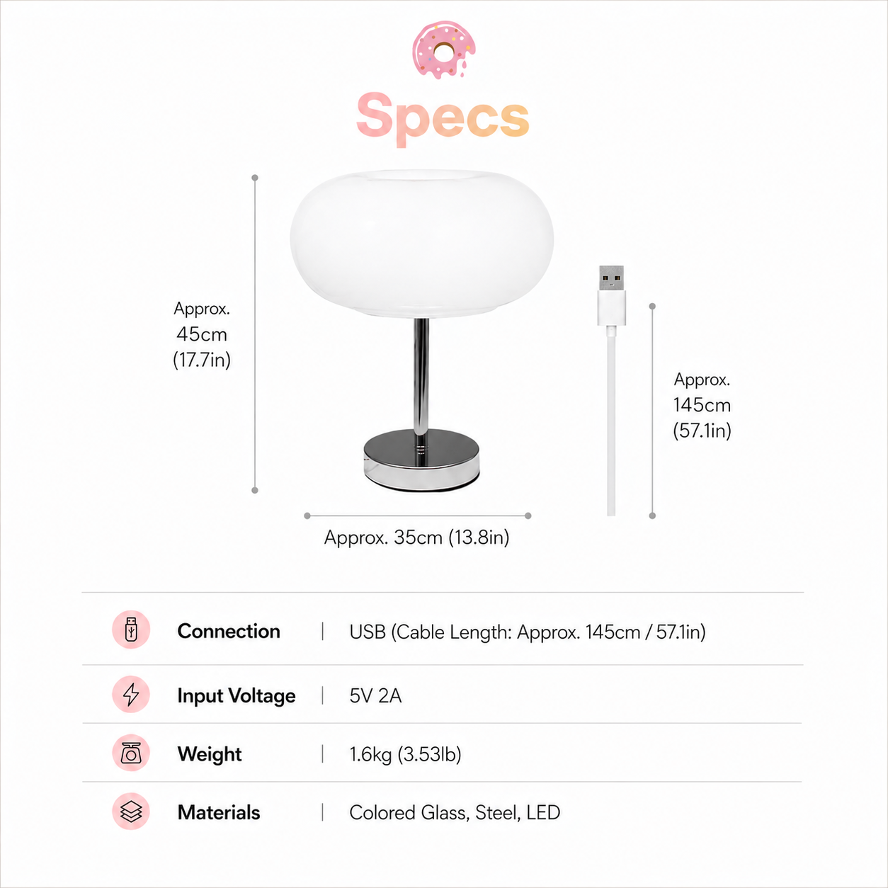 Glazed Donut LED Table Lamp
