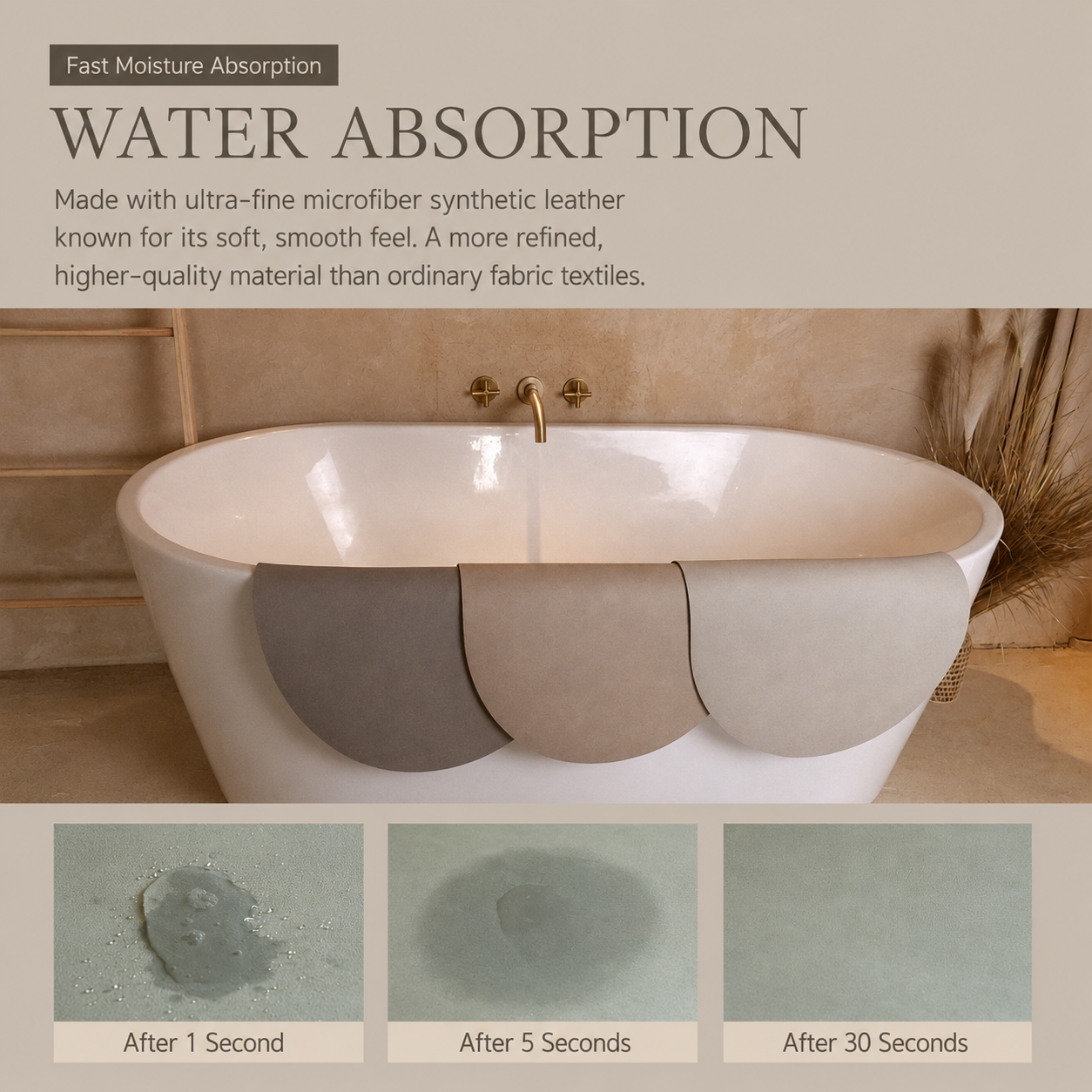 Washable 4th-Generation Diatomite Bath Mat