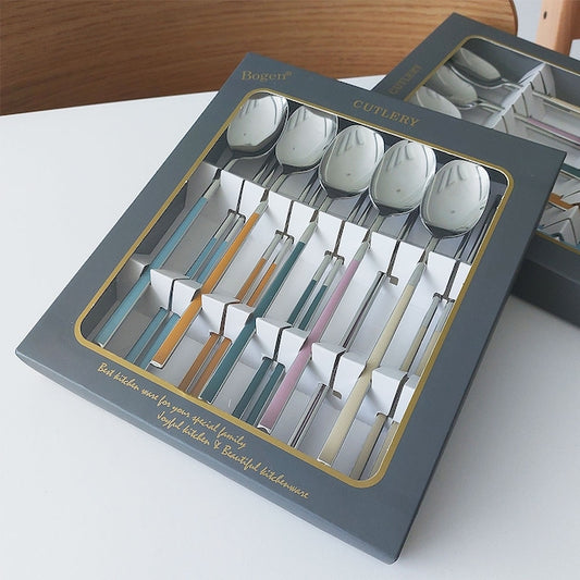 Hexagon Ceramic Tableware Gift Set (5-Person Cutlery Set)