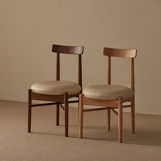 Round Cushion Wooden Dining Chair