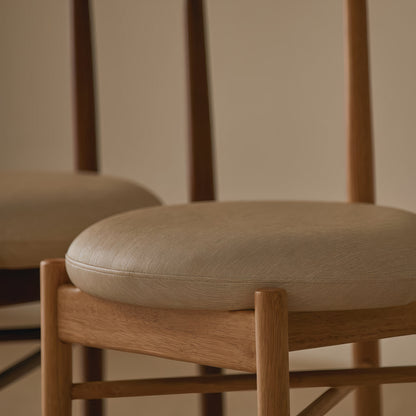 Round Cushion Wooden Dining Chair