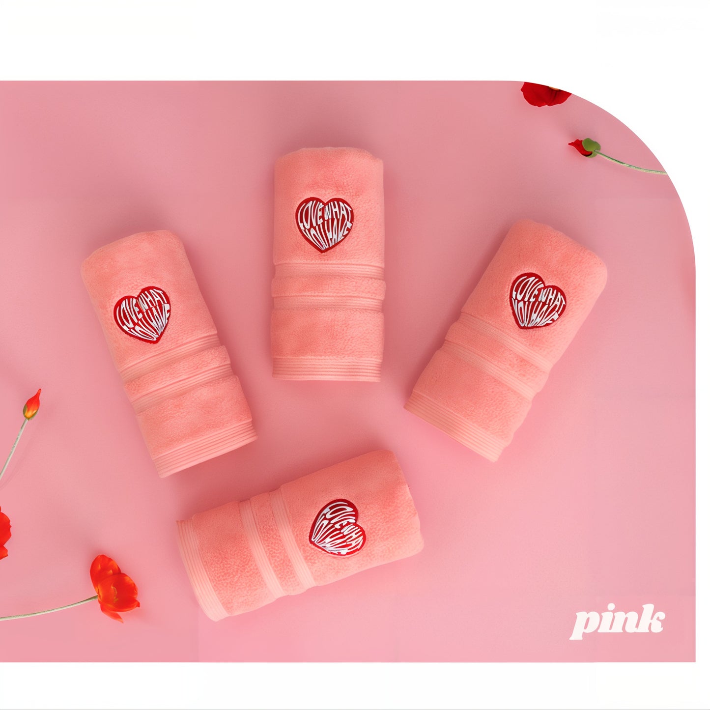 Heart Embroidery Kitsch Towel Set (10-Pack) - lifestyle