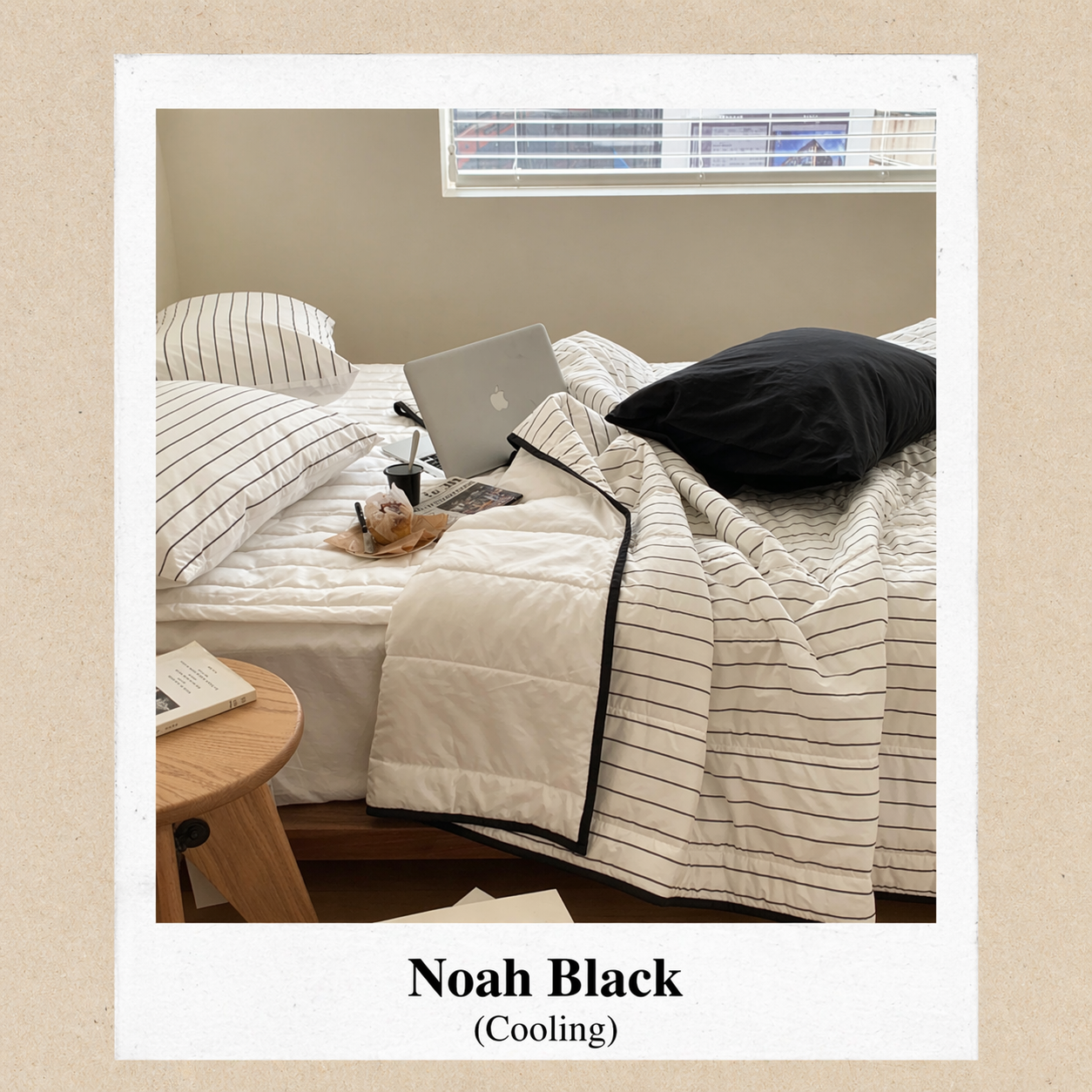 Striped Cotton Comforter for Spring/Summer