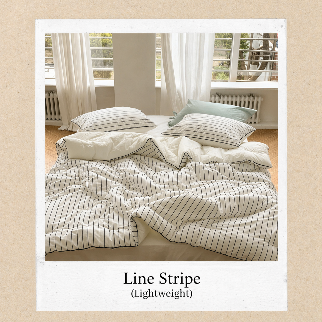 Striped Cotton Comforter for Spring/Summer