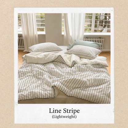 Striped Cotton Comforter for Spring/Summer