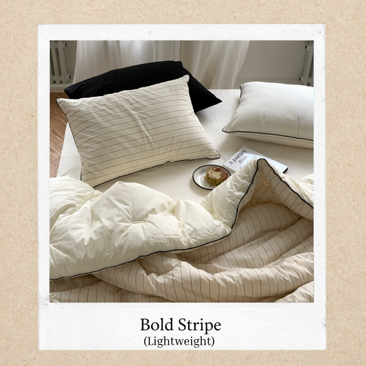 Striped Cotton Comforter for Spring/Summer