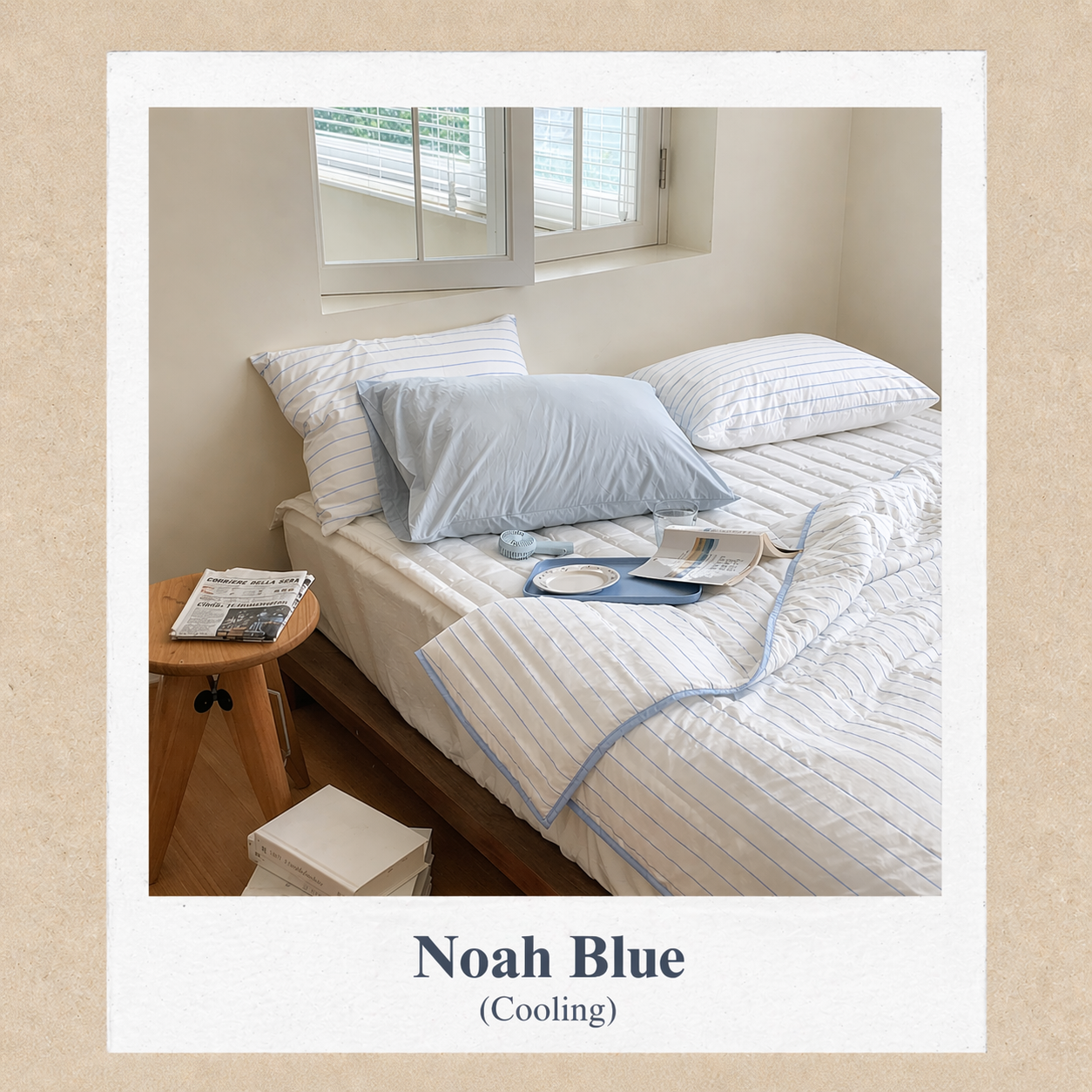 Striped Cotton Comforter for Spring/Summer