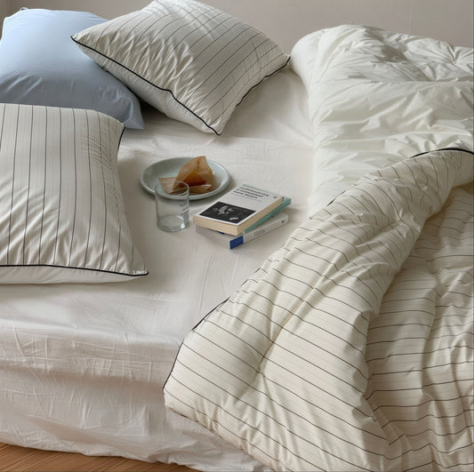 Striped Cotton Comforter for Spring/Summer