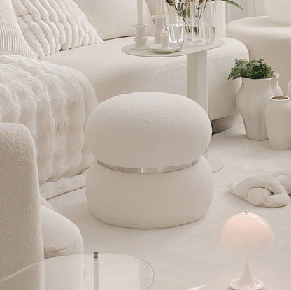 Ivory Bouclé Bubble Stool