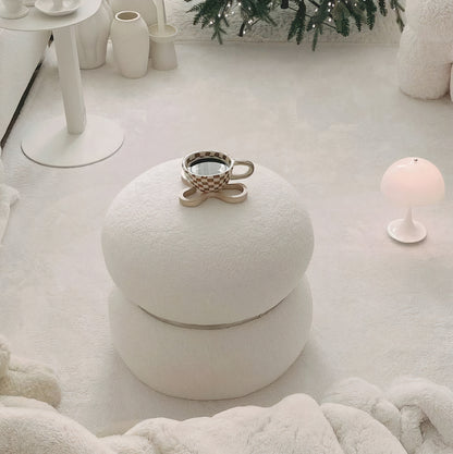 Ivory Bouclé Bubble Stool