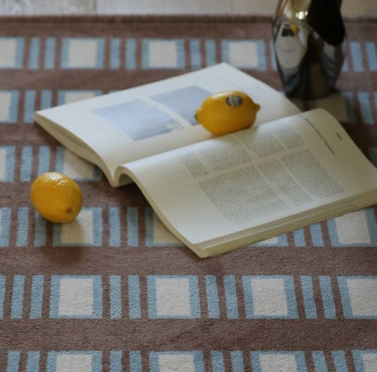 Mocha Blue Check Rug