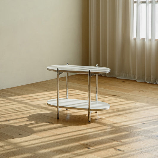 Mid-Century Round Two-Tier Side Table