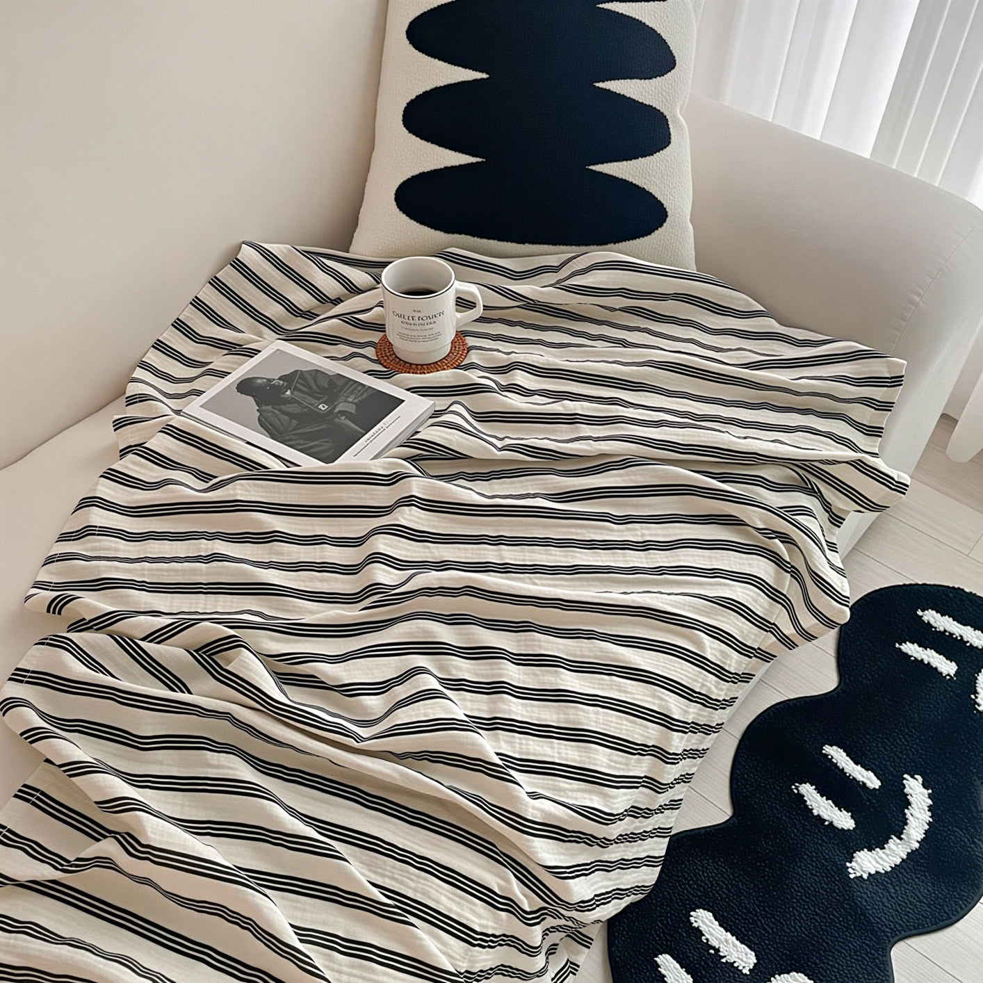 Striped Double-Layer Gauze Blanket