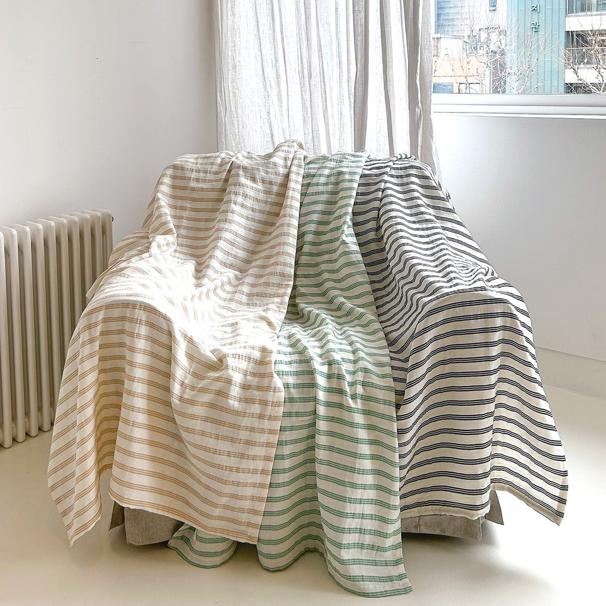 Striped Double-Layer Gauze Blanket