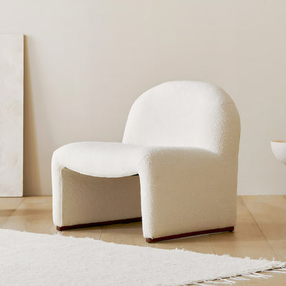 Curved Bouclé Lounge Chair