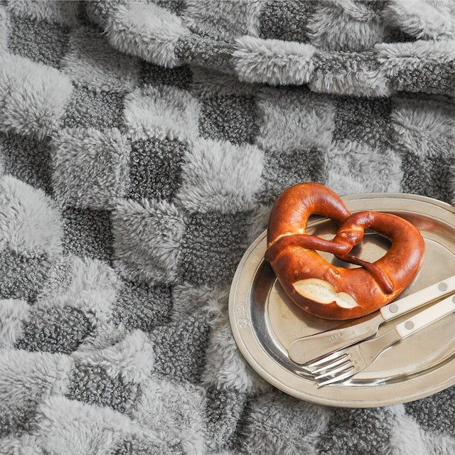Fluffy Check Winter Blanket