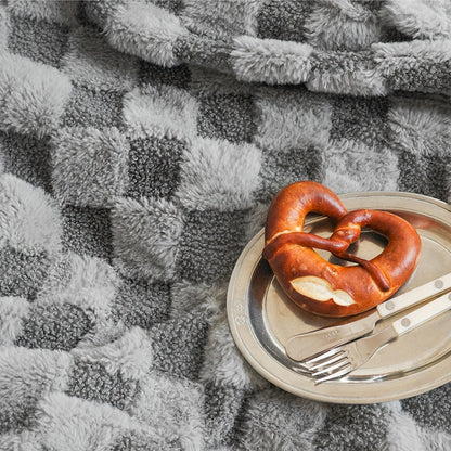 Fluffy Check Winter Blanket