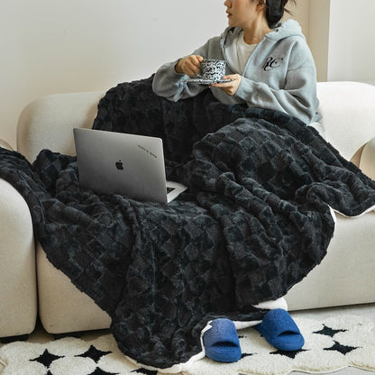 Fluffy Check Winter Blanket