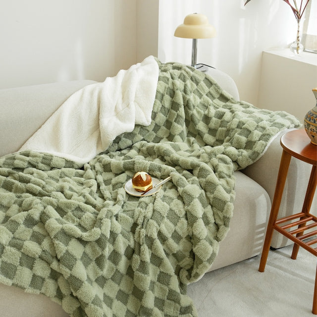 Fluffy Check Winter Blanket