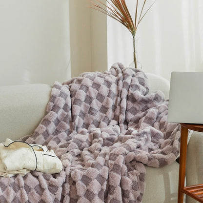 Fluffy Check Winter Blanket