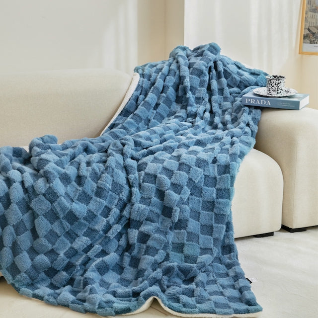 Fluffy Check Winter Blanket