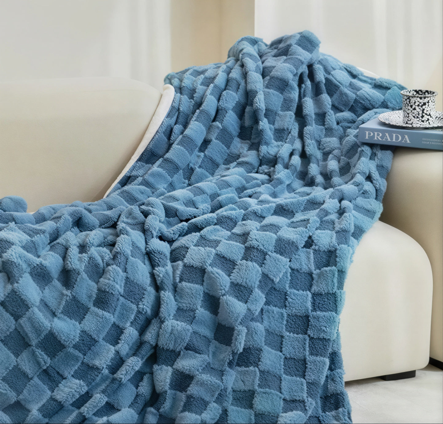 Fluffy Check Winter Blanket