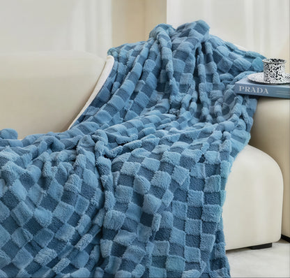 Fluffy Check Winter Blanket
