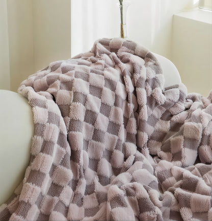 Fluffy Check Winter Blanket