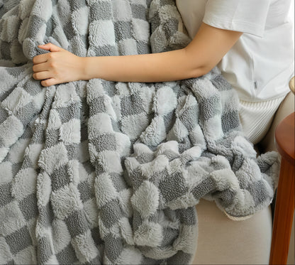 Fluffy Check Winter Blanket